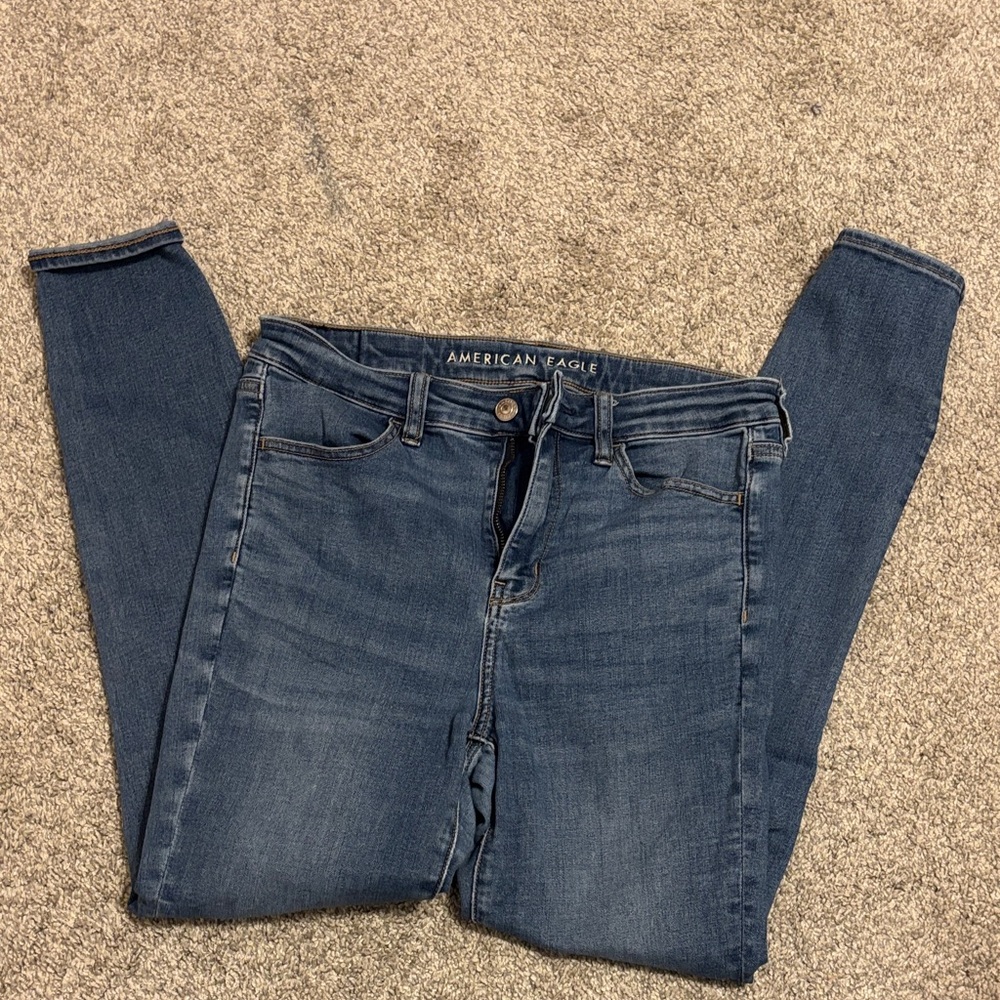 American Eagle Outfitters Women's Dark Blue Skinny Jeans